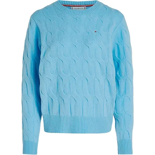 Klassischer Cable-Knit Pullover , Damen, Größe: L - Tommy Hilfiger - Modalova