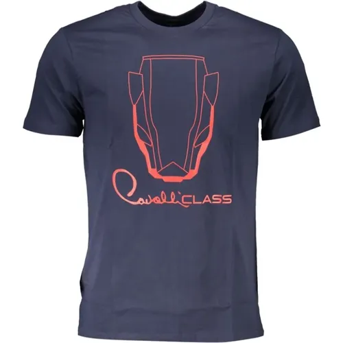 Druck Logo Rundhals T-Shirt , Herren, Größe: 2XL - Cavalli Class - Modalova