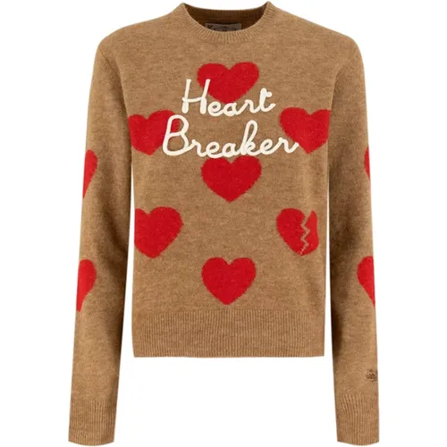 Heart Breaker Crew-neck Jacquard Jumper , Damen, Größe: L - MC2 Saint Barth - Modalova