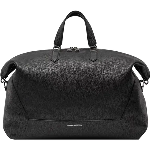 Leather Duffle Bag - Men`s Travel Style , male, Sizes: ONE SIZE - alexander mcqueen - Modalova
