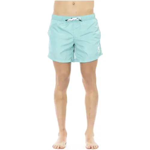 Blaue Badeshorts mit Frontprint , Herren, Größe: 2XL - Bikkembergs - Modalova