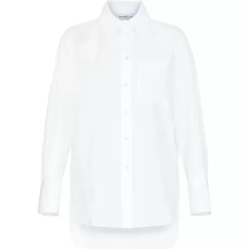 Grafisches Stil Weißes Hemd Nuvola , Damen, Größe: M - Marella - Modalova