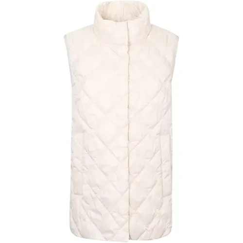 Ivory Polyester Padded Vest with Water Repellent , female, Sizes: 3XS, 2XS, 4XS, XS, L - Max Mara Weekend - Modalova