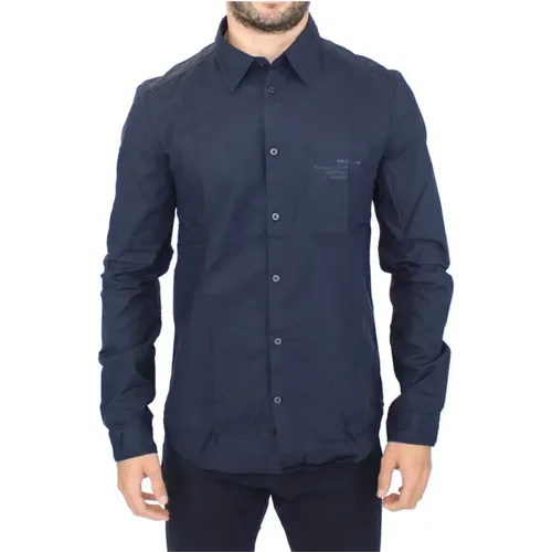 Blauer Baumwolle Casual Long Sleeve Shirt Top - Ermanno Scervino - Modalova