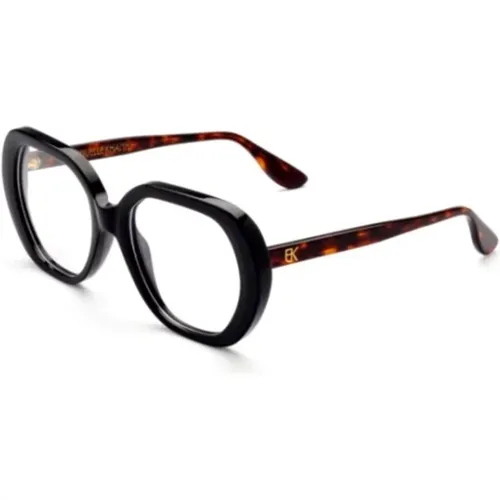 Dark Tortoise Shell Sunglasses , unisex, Sizes: ONE SIZE - Emmanuelle Khanh - Modalova