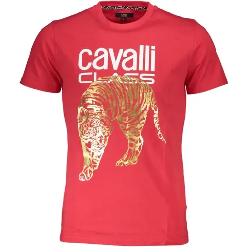 Bedrucktes Logo-T-Shirt , Herren, Größe: 2XL - Cavalli Class - Modalova