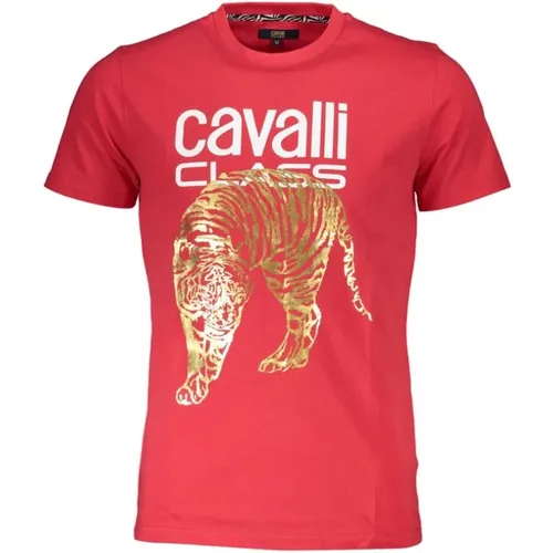 Bedrucktes Logo-T-Shirt , Herren, Größe: XL - Cavalli Class - Modalova