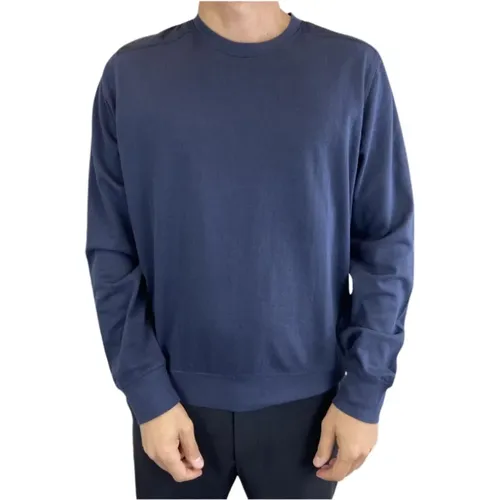 Marineblauer Sweatshirt mit Schulterdetail , Herren, Größe: XL - Aspesi - Modalova