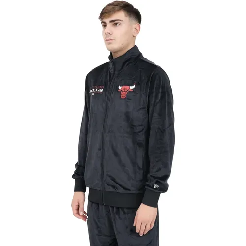 Chicago Bulls NBA Lifestyle Velvet Zip Sweater , Herren, Größe: L - new era - Modalova