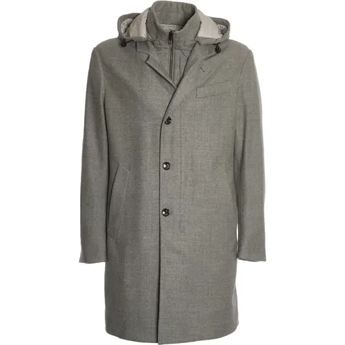 Grey Wool Coat Aw24 , male, Sizes: 2XL, 3XL, L, XL - Montecore - Modalova