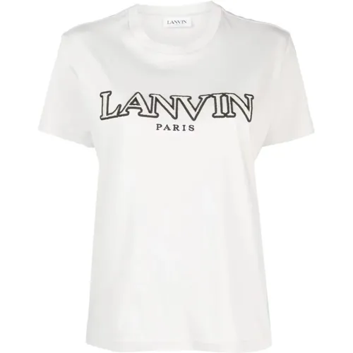 Embroidered Logo T-Shirt - Regular Fit , female, Sizes: S - Lanvin - Modalova