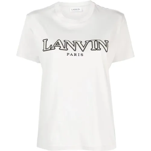 Embroidered Logo T-Shirt - Regular Fit , female, Sizes: S, M - Lanvin - Modalova