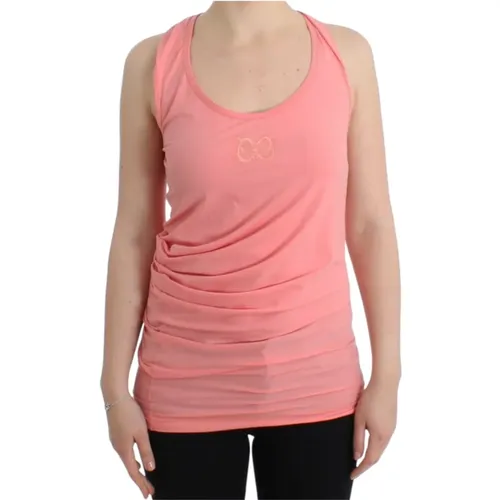 Schickes Rosa Tanktop Baumwollmischung , Damen, Größe: M - Roberto Cavalli - Modalova