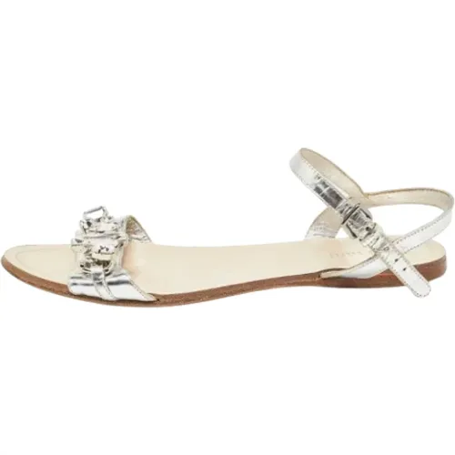 Pre-owned Leather sandals , female, Sizes: 4 UK - Miu Miu Pre-owned - Modalova