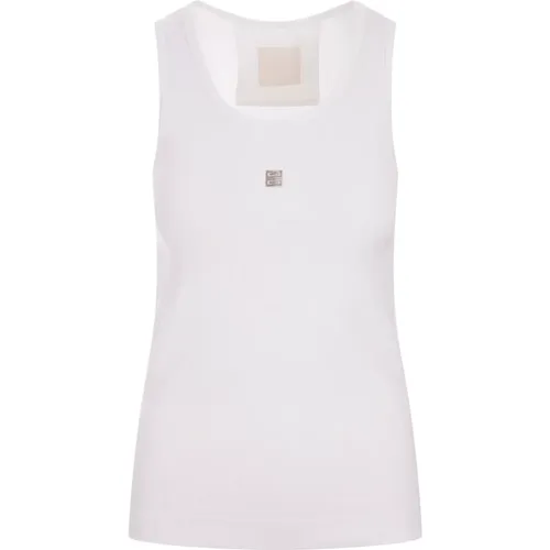 Ribbed Sleeveless Top with 4G Logo , female, Sizes: S - Givenchy - Modalova