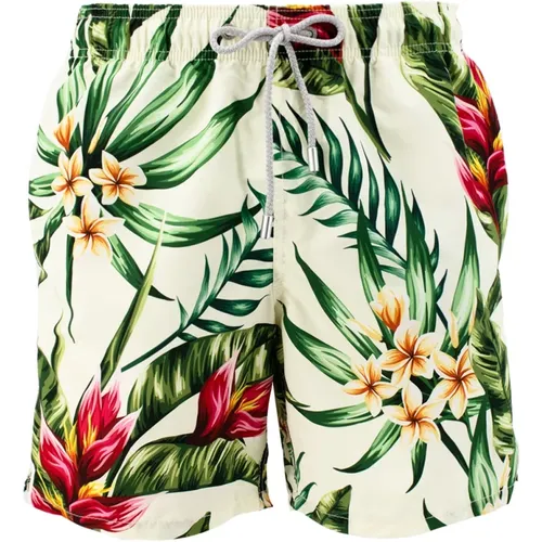 Floral Print Swimwear with Drawstring Waist , male, Sizes: M - MC2 Saint Barth - Modalova