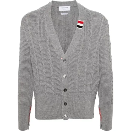 RWB Stripe Cardigan , male, Sizes: XL - Thom Browne - Modalova