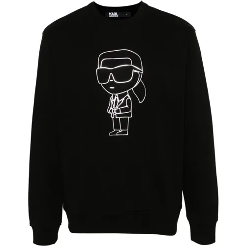 Cotton Knit Crew Neck Sweater , male, Sizes: L - Karl Lagerfeld - Modalova