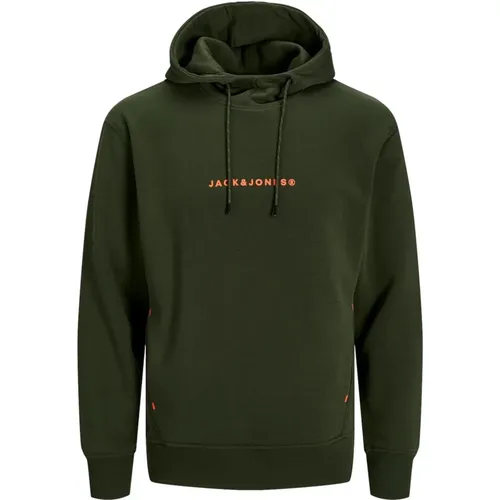 Tree Hoodie mit weichem Innenfutter , Herren, Größe: L - jack & jones - Modalova