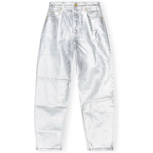 Weiße Foil Stary Jeans , Damen, Größe: W26 - Ganni - Modalova