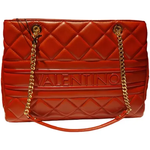 Rote Damen-Schultertasche mit Kettengriffen , Damen, Größe: ONE Size - Valentino by Mario Valentino - Modalova