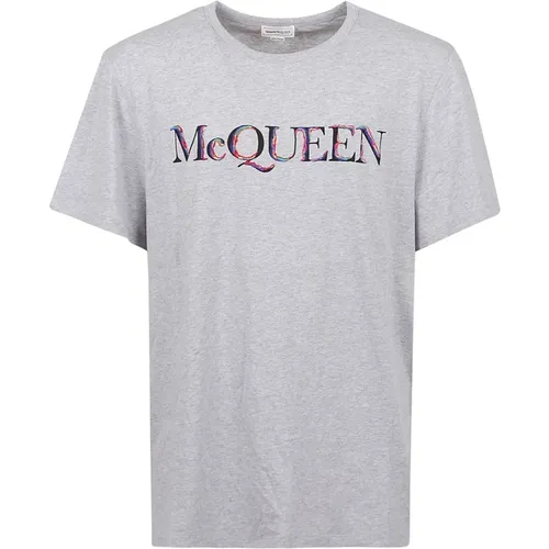 Upgrade your casual wardrobe with this Light Pale Grey Mix T-shirt , male, Sizes: L, S, M - alexander mcqueen - Modalova