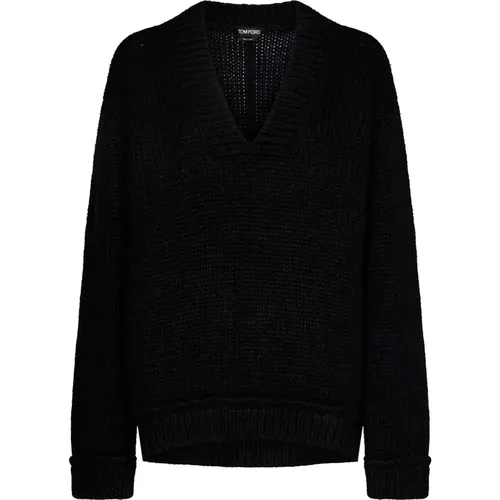 Elegant V-Neck Knitwear for Women , female, Sizes: M - Tom Ford - Modalova