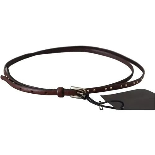 Leather Studded Slim Buckle Waist Belt , unisex, Sizes: M - Ermanno Scervino - Modalova