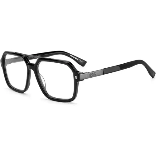 Stilvolle schwarze Brille für moderne Männer , Herren, Größe: 55 MM - Dsquared2 - Modalova