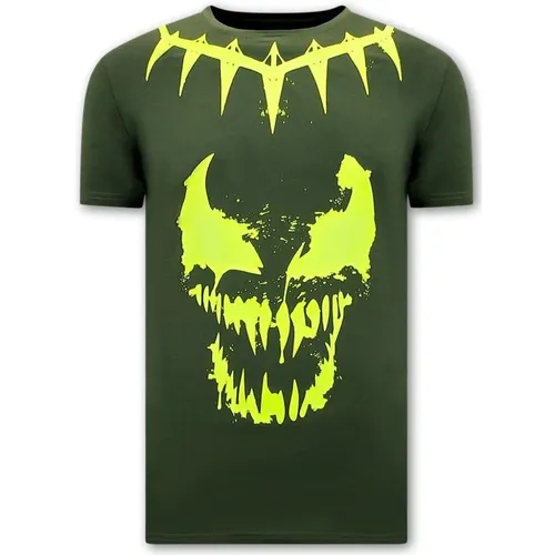 T-Shirt mit Druck Venom Face Neon , Herren, Größe: L - Local Fanatic - Modalova