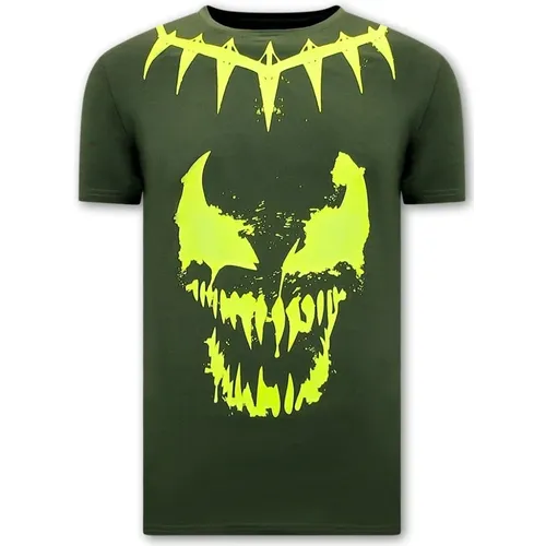 T-Shirt mit Druck Venom Face Neon , Herren, Größe: XL - Local Fanatic - Modalova