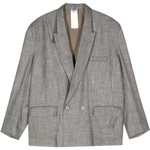 Textured Grey Wool Blend Jacket , male, Sizes: M - Magliano - Modalova