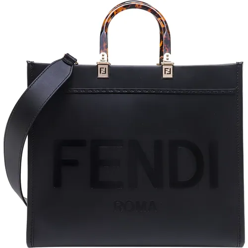 Leather Handbag with Logo , female, Sizes: ONE SIZE - Fendi - Modalova