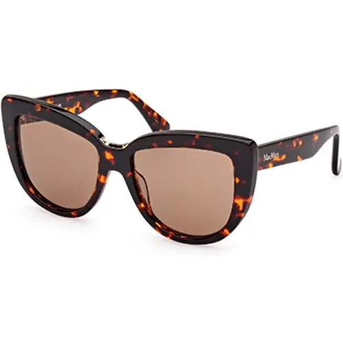 Stylish Havana Sunglasses Mm0076-52E , female, Sizes: 55 MM - Max Mara - Modalova