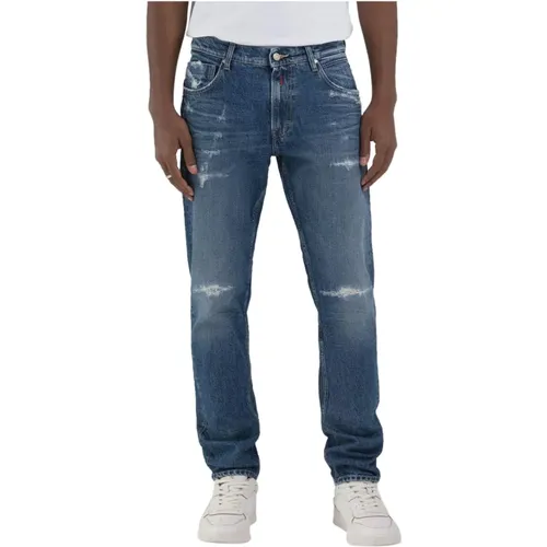 Vintage Slim Fit Denim Jeans , Herren, Größe: W30 L32 - Replay - Modalova