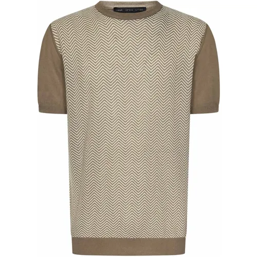 Chevron Jacquard Cotton Sweater , male, Sizes: L, 3XL, 4XL, XL - Low Brand - Modalova