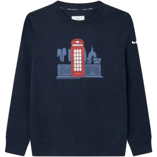 Moderne Kinder-Sweatshirt mit Telefonzellen-Print - Pepe Jeans - Modalova