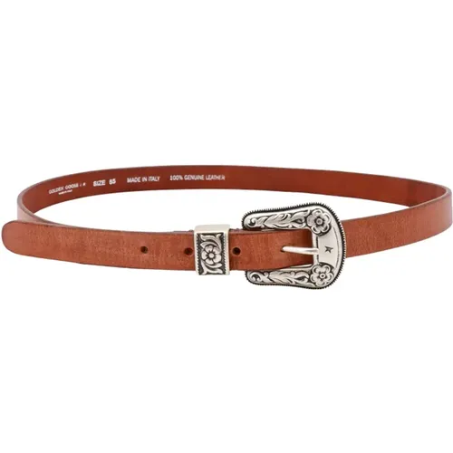 Leather Western Belt , female, Sizes: 90 CM, 75 CM - Golden Goose - Modalova