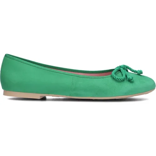 Grüne Wildleder Ballerina mit Schleife , Damen, Größe: 36 EU - Pretty Ballerinas - Modalova