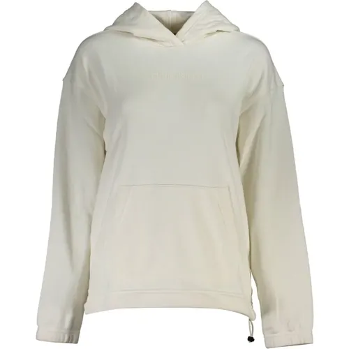 Cotton Sweatshirt with Hood and Central Pocket , female, Sizes: XL, S, L, M, XS - Calvin Klein - Modalova