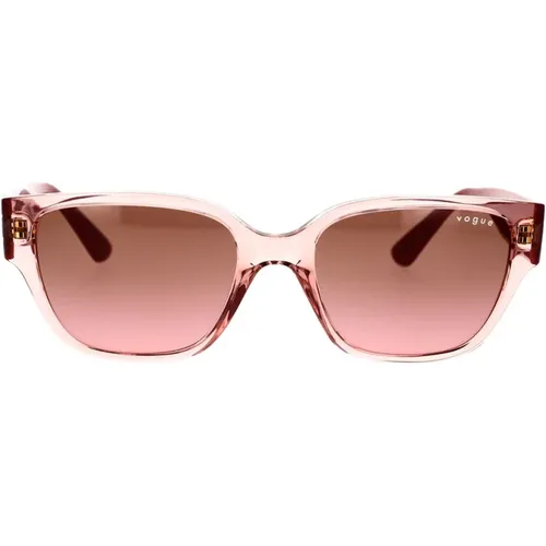 Transparent Sunglasses with Brown Gradient Lenses , female, Sizes: 53 MM - Vogue - Modalova