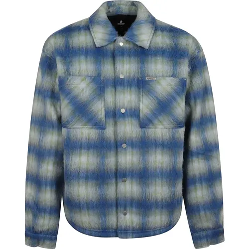 Blaues Texturiertes Overshirt , Herren, Größe: S - REPRESENT - Modalova