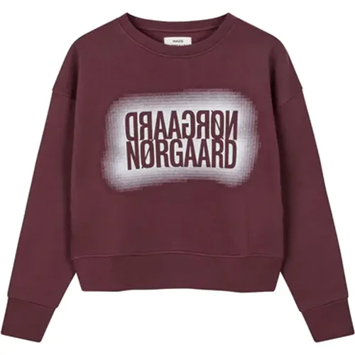 Soft and stylish sweatshirt with ribbed edges , female, Sizes: 3XL, XL, S, XS, 2XL, L - Mads Nørgaard - Modalova