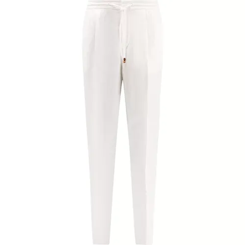 Linen Trousers with Drawstring Waist , male, Sizes: XL, 2XL, L - BRUNELLO CUCINELLI - Modalova