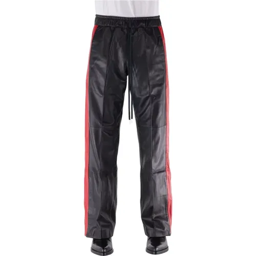 Leather Track Pants , male, Sizes: W32 - Nahmias - Modalova