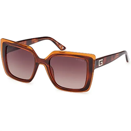 Stylish Havana Sunglasses , female, Sizes: 52 MM - Guess - Modalova