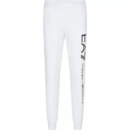 EA7 Emporio Armani Hose Logo Series Jogginghose aus Baumwolle mit elastischem Bund und Seitentaschen - Emporio Armani EA7 - Modalova