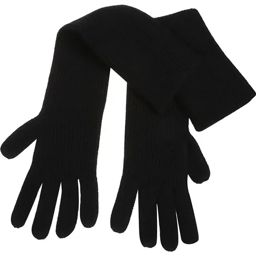 Schwarze Milos Handschuhe , Damen, Größe: ONE Size - Loulou Studio - Modalova