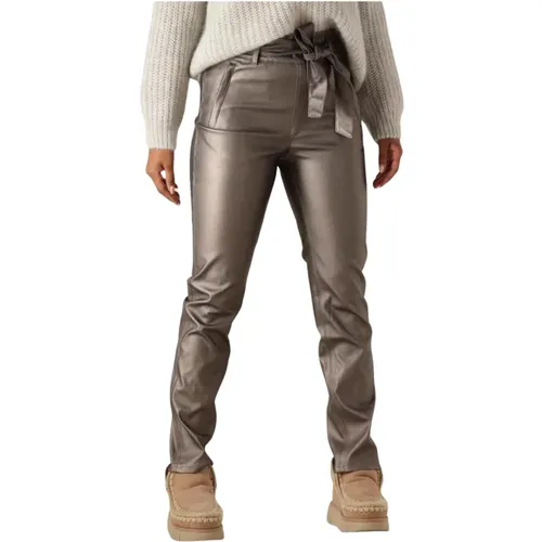 Metallic Taupe Lederhose Francis , Damen, Größe: XS - Knit-ted - Modalova