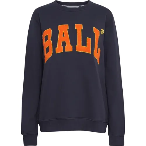 Midnight Sweatshirt with Embroidered Logo , female, Sizes: XS, S, 2XL - Ball - Modalova